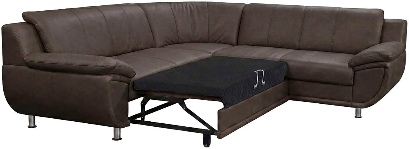 TRENDMANUFAKTUR Ecksofa Rondo 267 cm, elegant, bequem, Breite, L-Form, Chromfüße, L-Form, wahlw.mit Federkern, Füße chromfarben, Unser Dauertiefpreis – Bild 4 von 5
