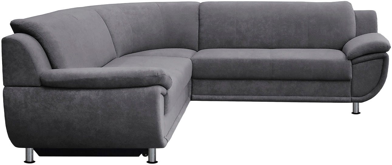 TRENDMANUFAKTUR Ecksofa Rondo 267 cm, elegant, bequem, Breite, L-Form, Chromfüße, L-Form, wahlw.mit Federkern, Füße chromfarben, Unser Dauertiefpreis – Bild 3 von 5