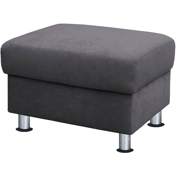 TRENDMANUFAKTUR Hocker Rondo 67 cm, Fußhocker, komfortabel, Federkern optional, Chromfüße, Fußhocker wahlweise mit Federkern, in verschiedenen Bezügen bestellba