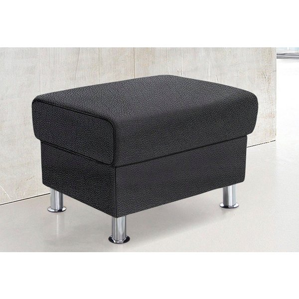 TRENDMANUFAKTUR Hocker Rondo 67 cm, Fußhocker, komfortabel, Federkern optional, Chromfüße, Fußhocker wahlweise mit Federkern, in verschiedenen Bezügen bestellba