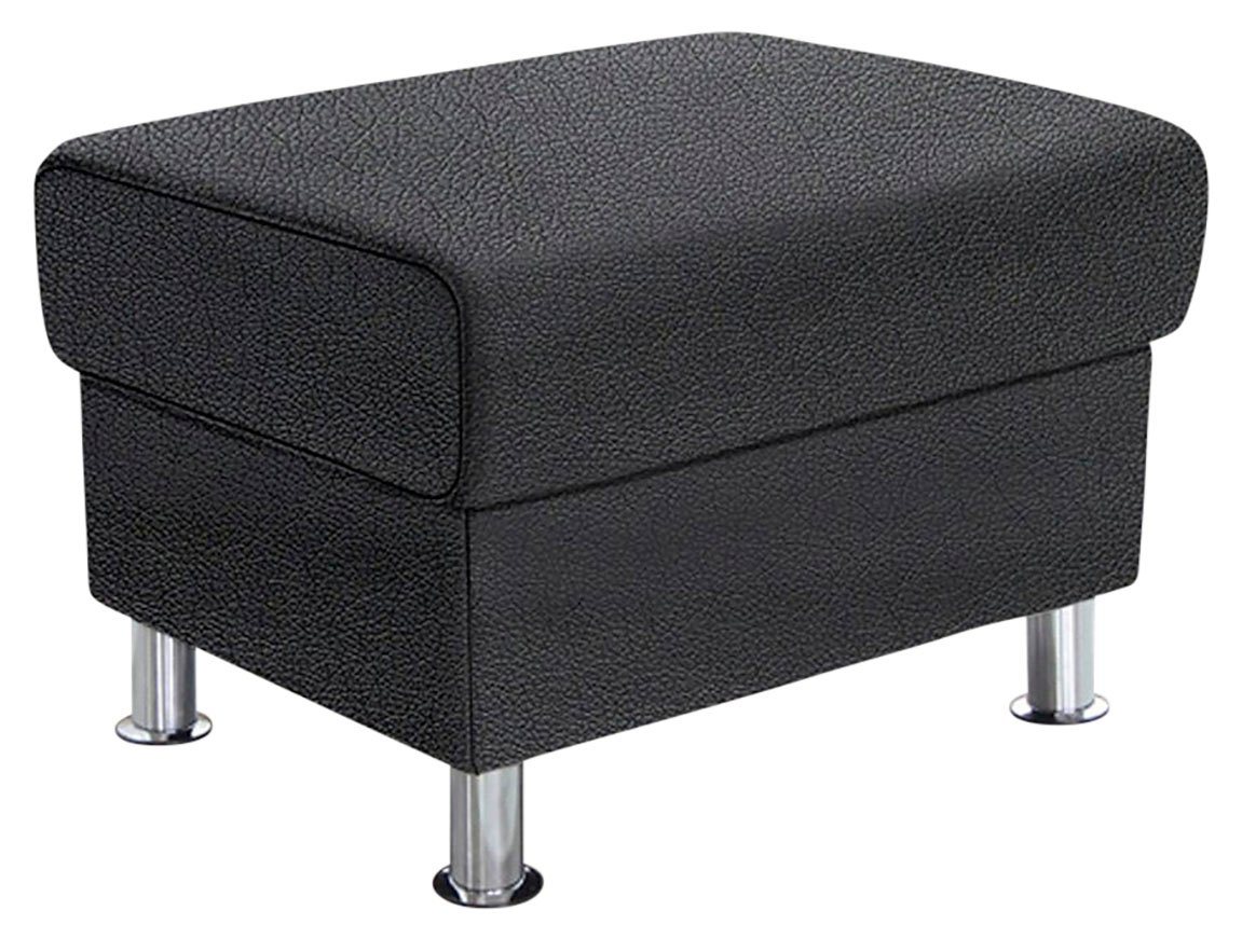 TRENDMANUFAKTUR Hocker Rondo 67 cm, Fußhocker, komfortabel, Federkern optional, Chromfüße, Fußhocker wahlweise mit Federkern, in verschiedenen Bezügen bestellba – Bild 2 von 5