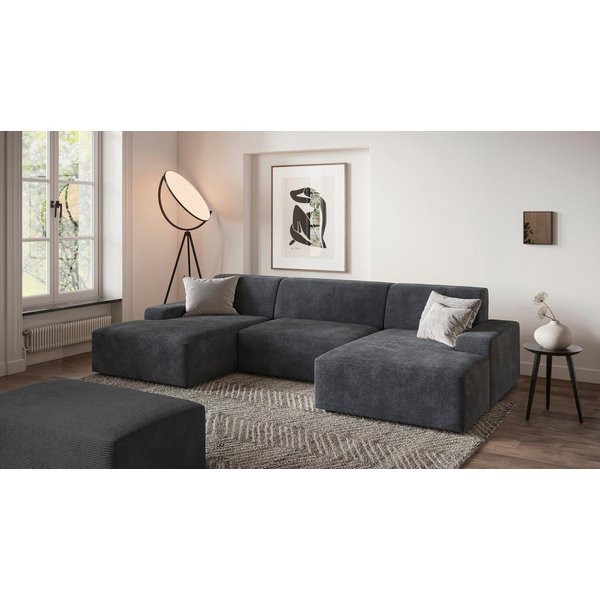 TRENDMANUFAKTUR Hocker Wien, in trendigem Cordstoff, großzüge Breite von 112 cm