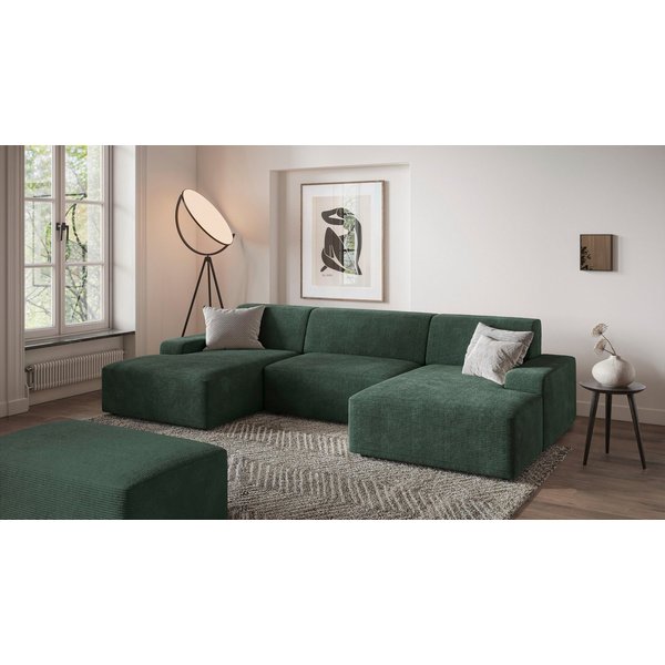 TRENDMANUFAKTUR Hocker Wien, in trendigem Cordstoff, großzüge Breite von 112 cm