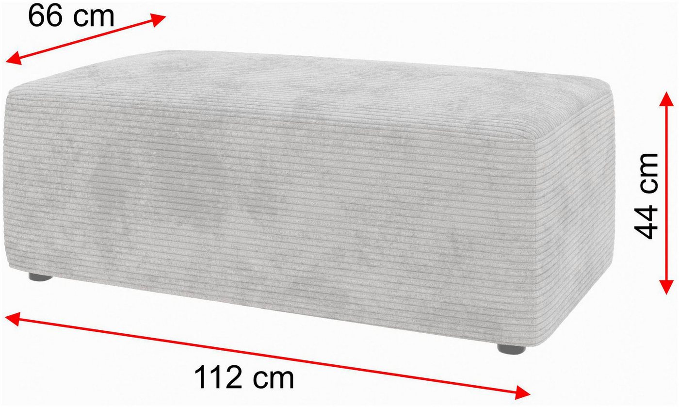 TRENDMANUFAKTUR Hocker Wien, in trendigem Cordstoff, großzüge Breite von 112 cm – Bild 5 von 5