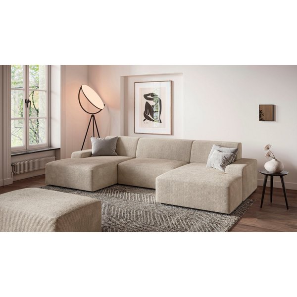 TRENDMANUFAKTUR Hocker Wien, in trendigem Cordstoff, großzüge Breite von 112 cm