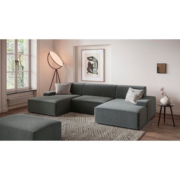 TRENDMANUFAKTUR Hocker Wien, in trendigem Cordstoff, großzüge Breite von 112 cm
