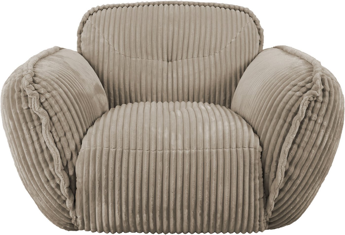 TRENDMANUFAKTUR Sessel Be Fluffy, mit Rundumbezug, moderner breiter Kedernaht, mit softem Sitzkomfort, in hochwertigem Breitcord mit weicher Haptik – Bild 2 von 5