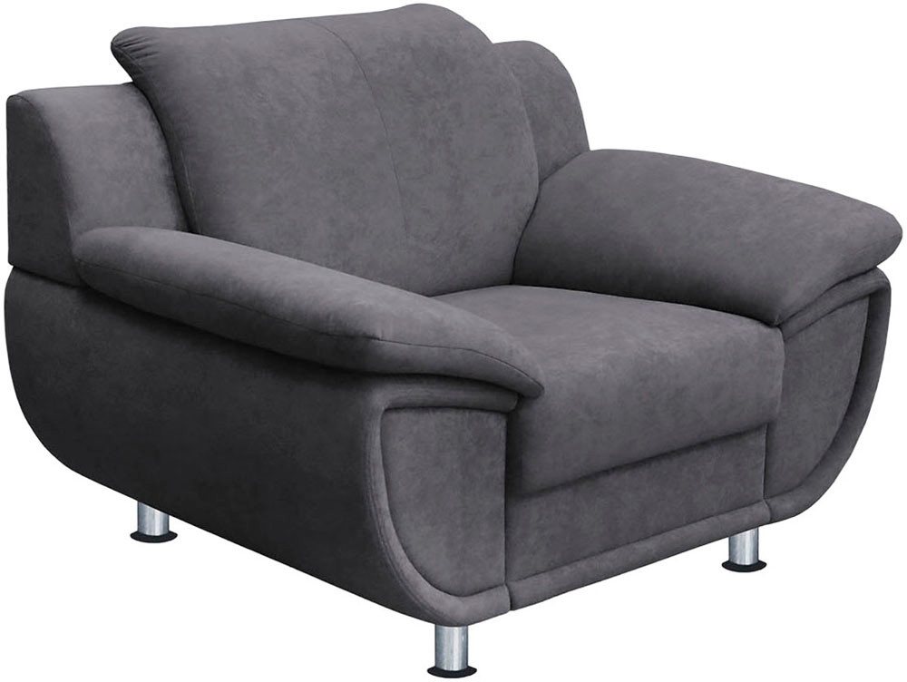 TRENDMANUFAKTUR Sessel Rondo 121 cm, Big-Sessel, komfortabel, Federkern optional, Chromfüße, Big-Sessel wahlweise mit Federkern, bequem – Bild 3 von 5