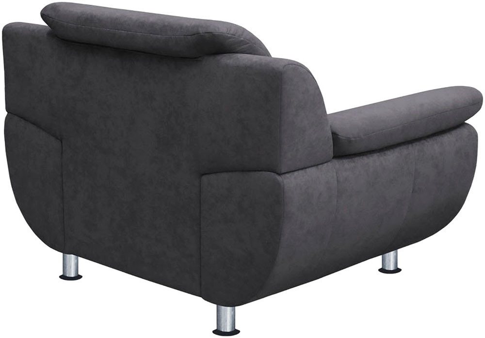 TRENDMANUFAKTUR Sessel Rondo 121 cm, Big-Sessel, komfortabel, Federkern optional, Chromfüße, Big-Sessel wahlweise mit Federkern, bequem – Bild 5 von 5