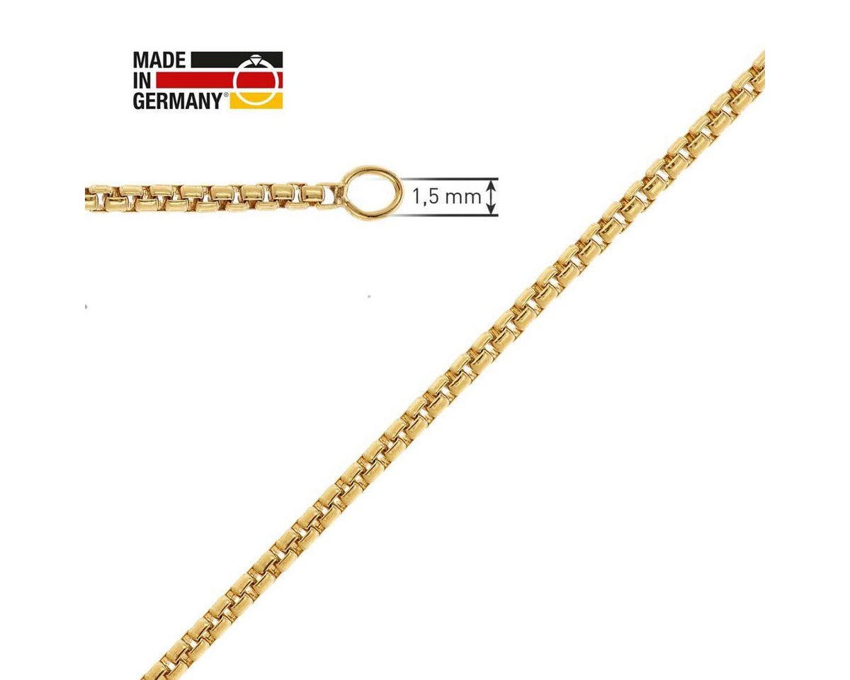 trendor Collier 28970, 925 Sterlingsilber Vergoldet Runde Veneziakette 1,5 mm – Bild 5 von 5