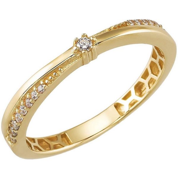 trendor Goldring 21822, Damenring Gold 333/8K mit Zirkonia