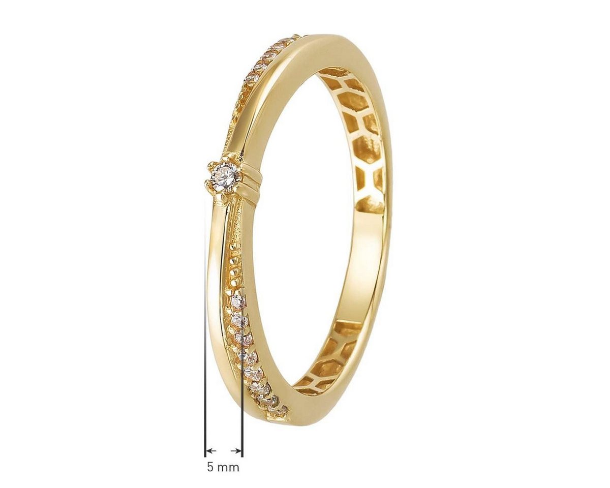 trendor Goldring 21822, Damenring Gold 333/8K mit Zirkonia – Bild 4 von 5