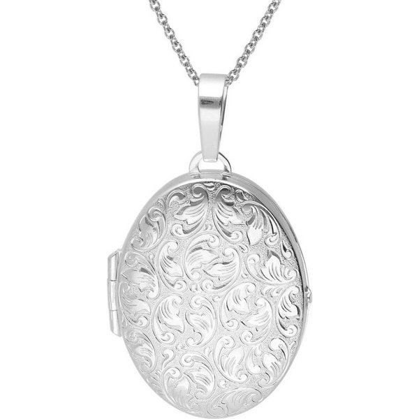 trendor Kette mit Anhänger 15536, für Damen mit Medaillon 925 Silber