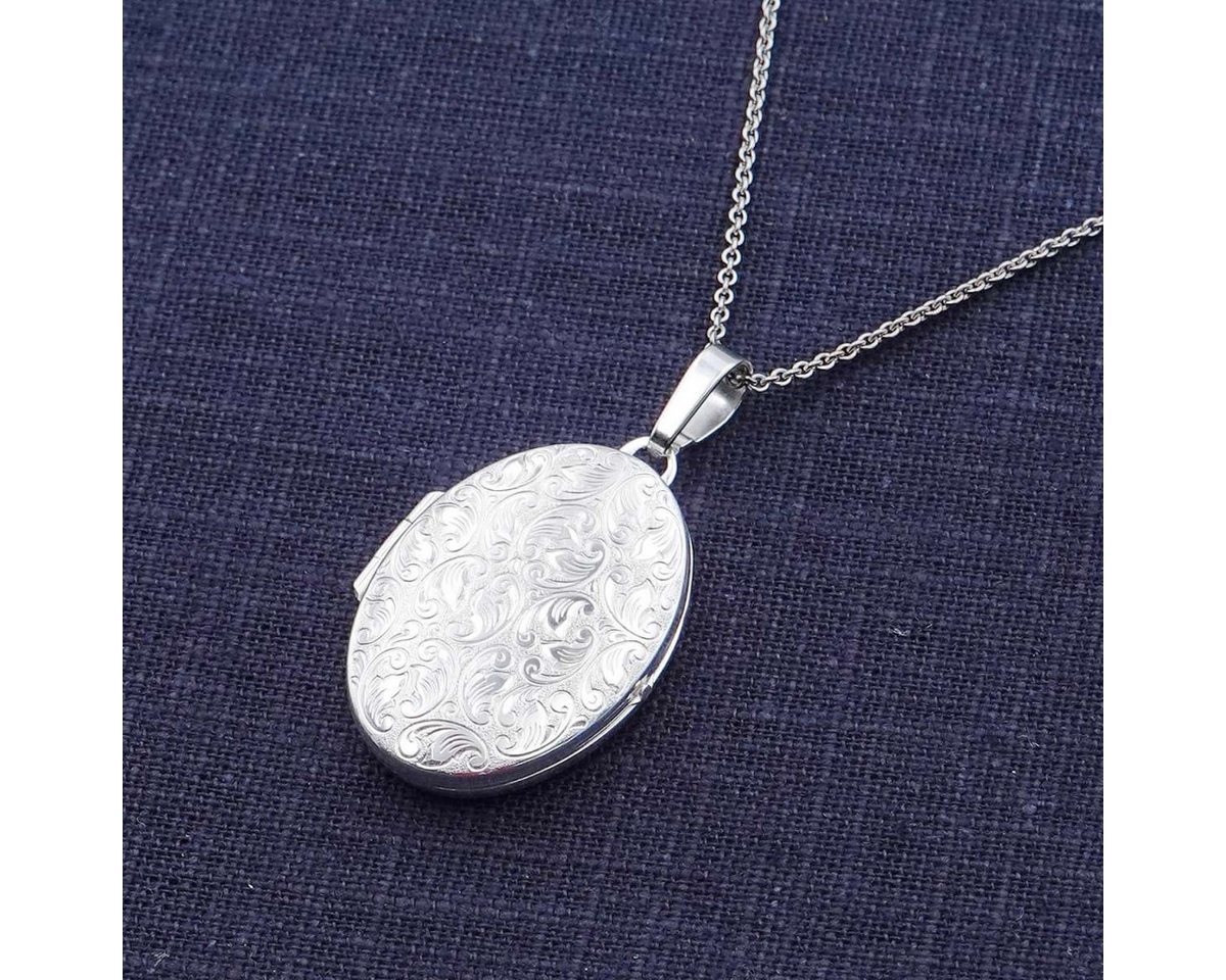 trendor Kette mit Anhänger 15536, für Damen mit Medaillon 925 Silber – Bild 3 von 5