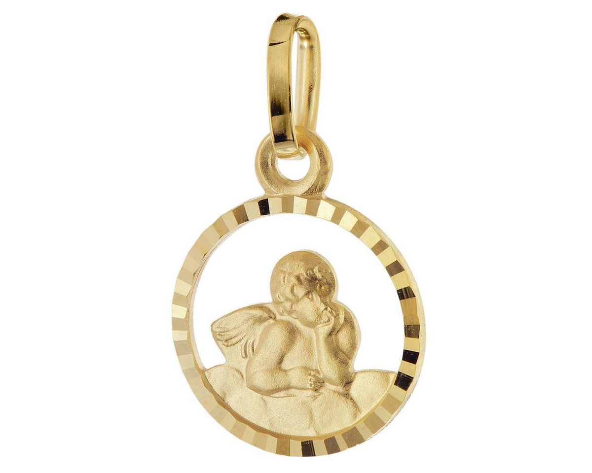trendor Kette mit Anhänger 28748, Kinder Amor Gold 333/8K + vergoldete Silberkette – Bild 2 von 5