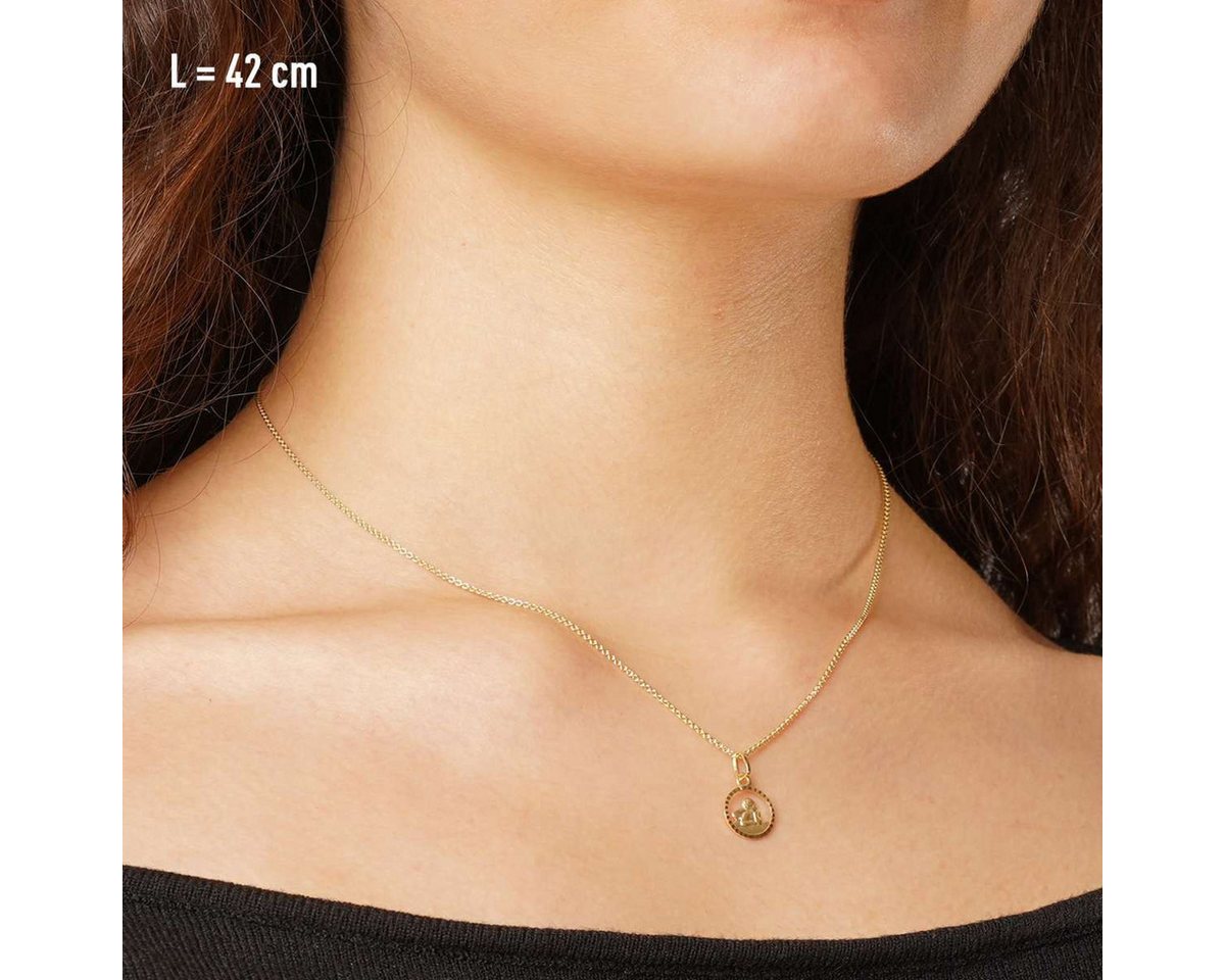 trendor Kette mit Anhänger 28748, Kinder Amor Gold 333/8K + vergoldete Silberkette – Bild 5 von 5