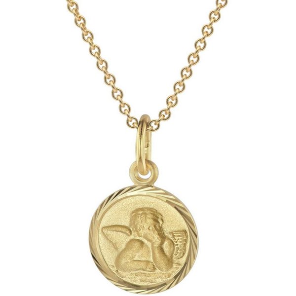 trendor Kette mit Anhänger 31184, Kinder mit Amor Engel 925 Silber Vergoldet