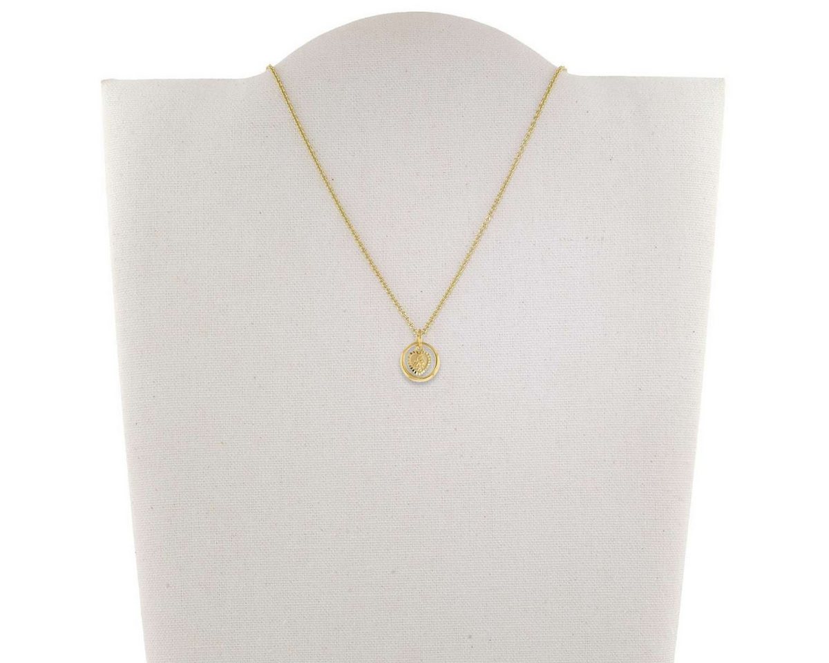 trendor Kette mit Anhänger 39455, Taufring mit Engelherz Gold 333 an goldplattierter Silberkette – Bild 5 von 5