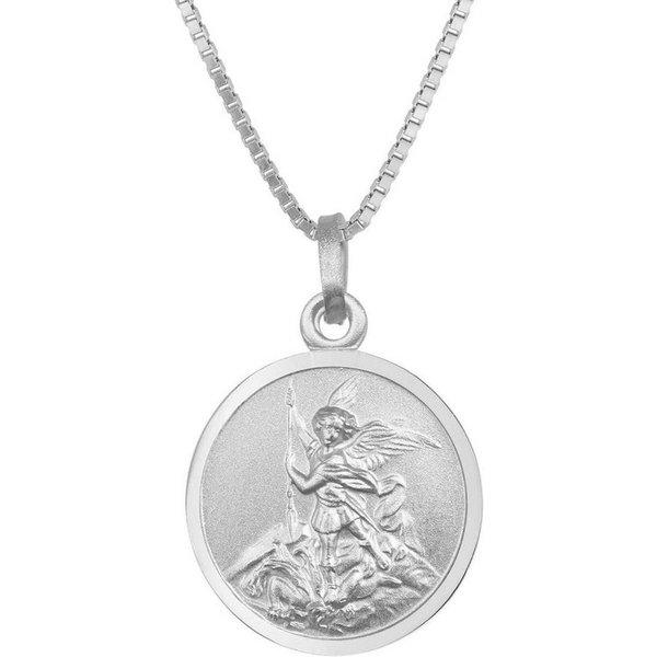 trendor Kette mit Anhänger 41462, mit Erzengel Michael Ø 16 mm 925 Silber