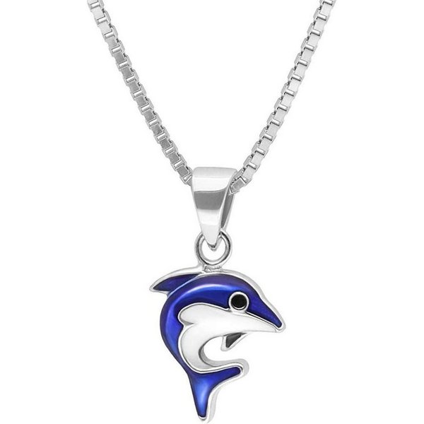 trendor Kette mit Anhänger 41678, Kinder Silber 925 Collier mit Delfin