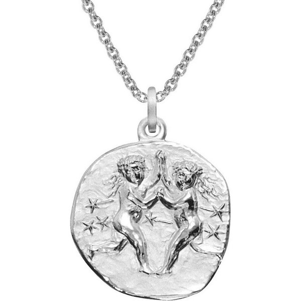 trendor Kette mit Anhänger 51610-06, Sternzeichen Zwillinge Ø 20 mm und 925 Silber