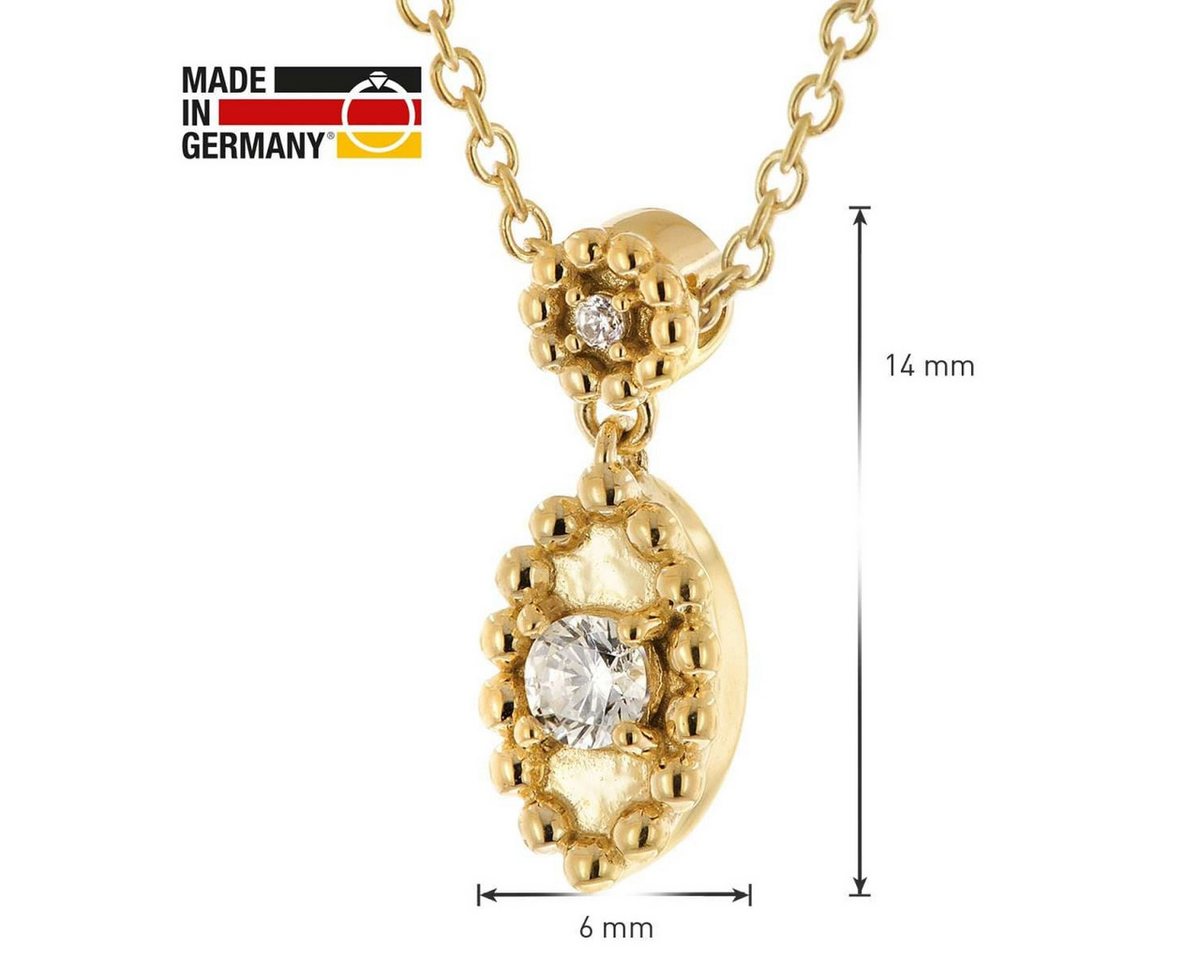 trendor Kette mit Anhänger 68145, für Damen 333 Gelbgold mit Zirkonia – Bild 5 von 5