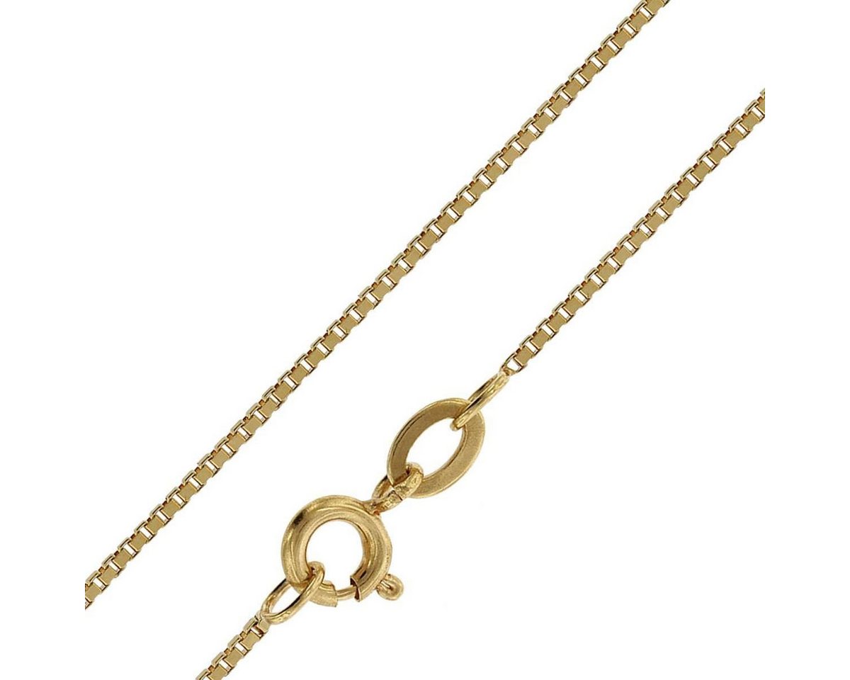 trendor Kette mit Anhänger 75395, Taufring Babyfüße Gold 585 / 14 Karat mit vergoldeter – Bild 4 von 5