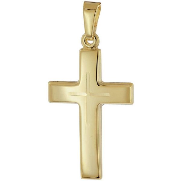 trendor Kreuzanhänger 21161, Kreuz-Anhänger 585 Gold (14 Karat) 21 mm