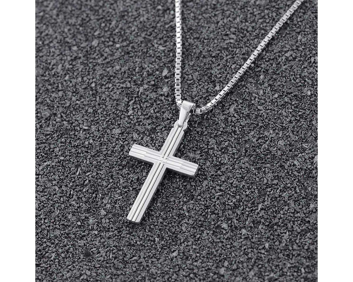 trendor Kreuzkette 08480, Kreuz mit Herren 925 Silber – Bild 2 von 5