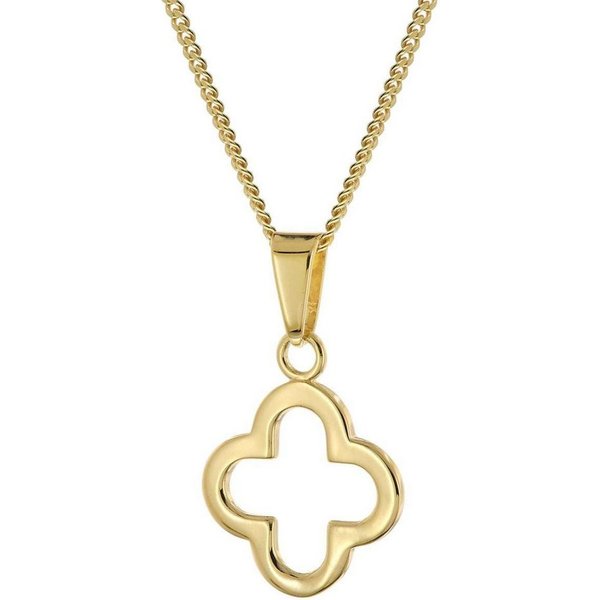 trendor Kreuzkette 28167, Kreuz-Anhänger Gold 333/8K mit vergoldeter Silberkette