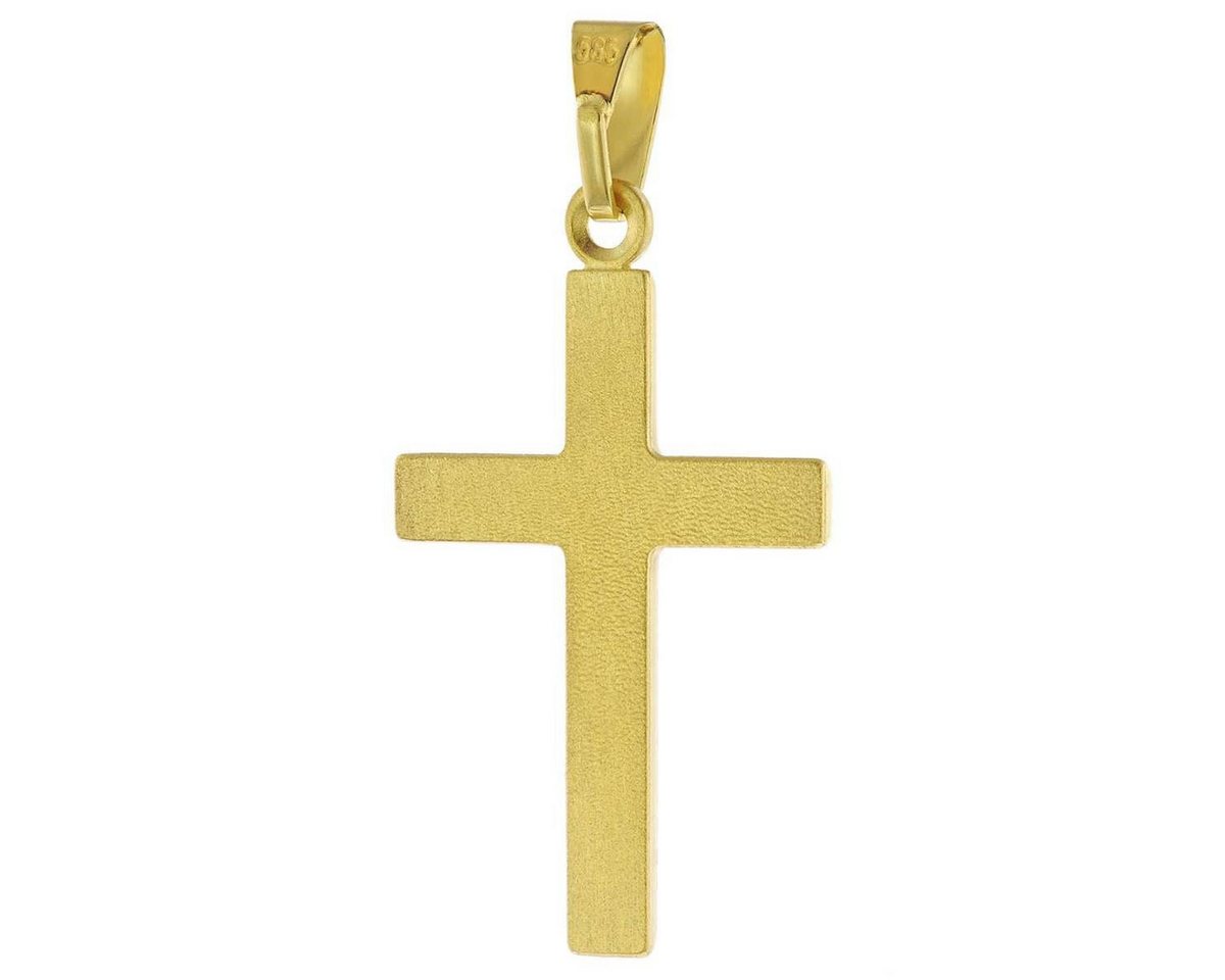 trendor Kreuzkette 41115, Kreuz für Damen und Herren Gold 585 mit Vergoldeter Silberkette – Bild 2 von 5