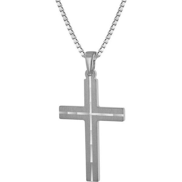 trendor Kreuzkette 63836, für Herren mit Kreuz-Anhänger 925 Silber