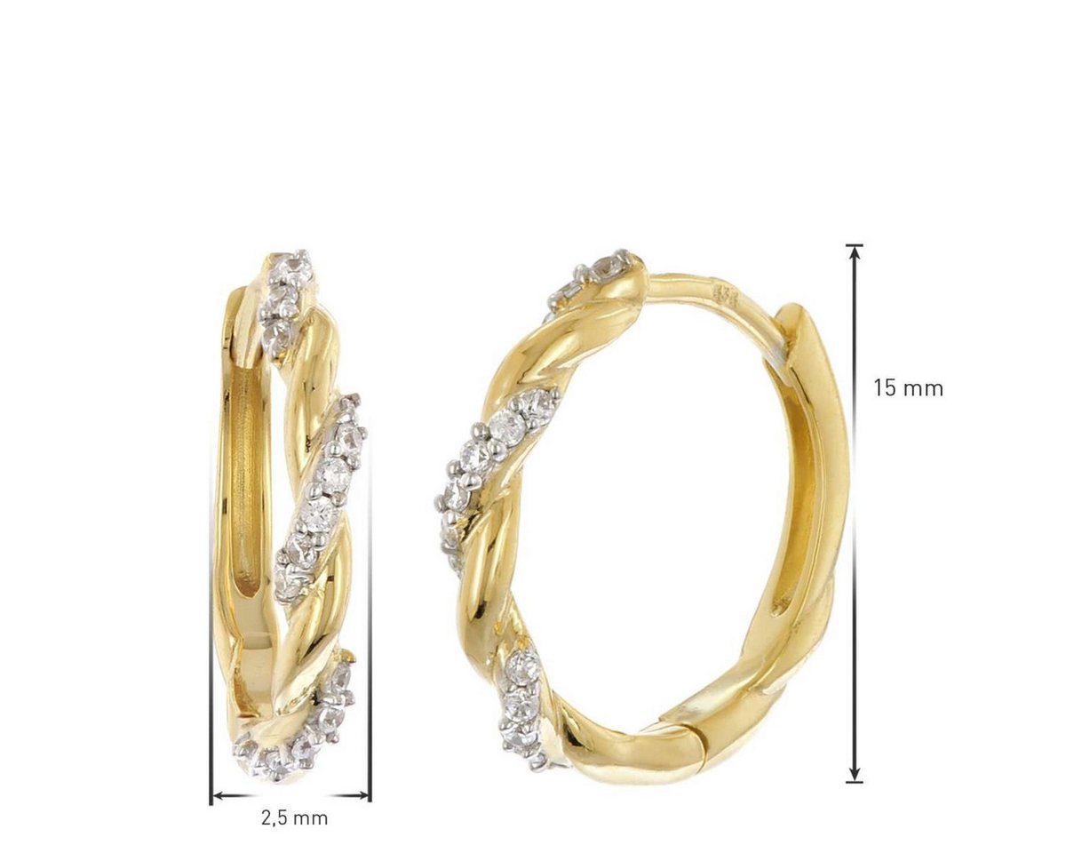 trendor Paar Creolen 28498, für Damen Gold 333/8K Klapp Ø 15 mm – Bild 5 von 5