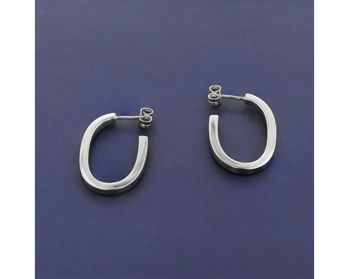 trendor Paar Creolen 68850, für Damen 925 Silber Steck 30 mm – Bild 3 von 5