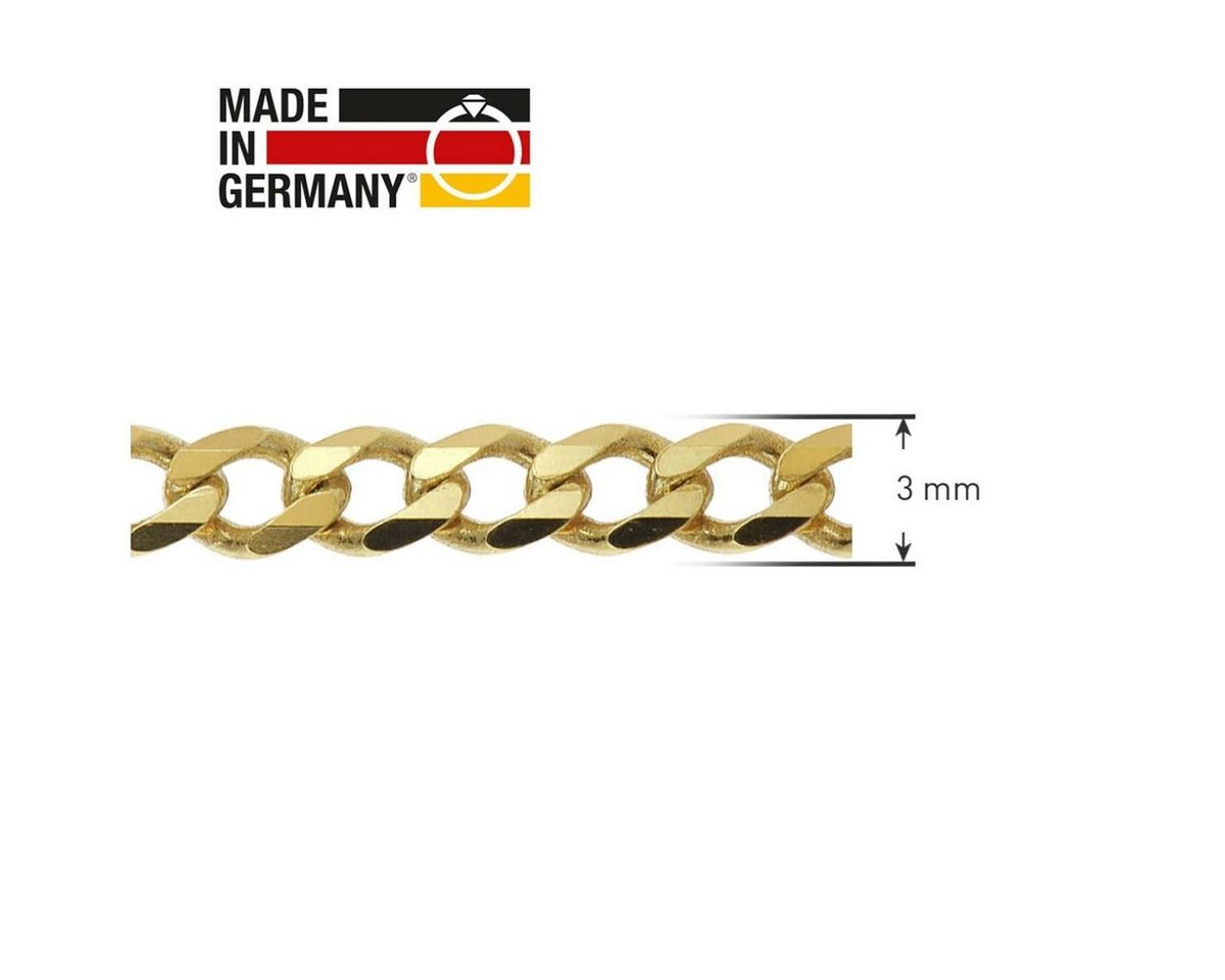 trendor Panzerkette 31033, 925 Silber Vergoldet Breite 3 mm – Bild 5 von 5