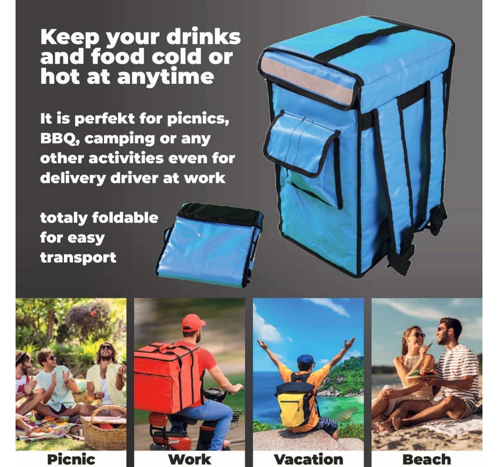 trends4cents Kühlbox isolierte Kühlbox, Rucksack 42 Liter, Klarsichthülle vorne vorhanden, für Werbung, Flyer, etc.. – Bild 3 von 4