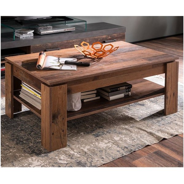 trendteam Couchtisch Indy, Wohnzimmertisch Sofatisch Beistelltisch Holztisch Old Wood 110x47x65