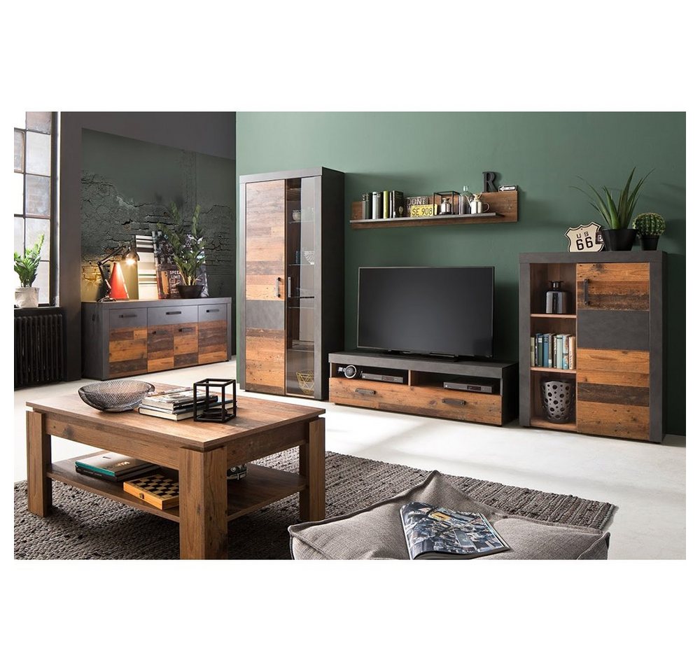 trendteam Couchtisch Indy, Wohnzimmertisch Sofatisch Beistelltisch Holztisch Old Wood 110x47x65 – Bild 3 von 3