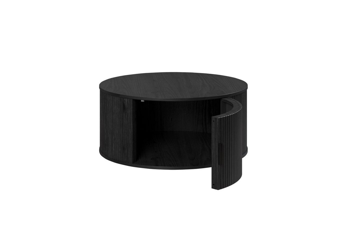 trendteam Couchtisch Ronin, Rund mit Tür, in Esche Schwarz Nachbildung B/H/T: 80 / 36 / 80 cm – Bild 2 von 5