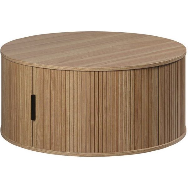 trendteam Couchtisch Ronin, Rund mit Tür, in Eiche Nachbildung B/H/T: 80 / 36 / 80 cm