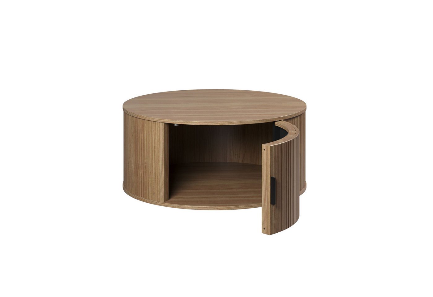 trendteam Couchtisch Ronin, Rund mit Tür, in Eiche Nachbildung B/H/T: 80 / 36 / 80 cm – Bild 2 von 5