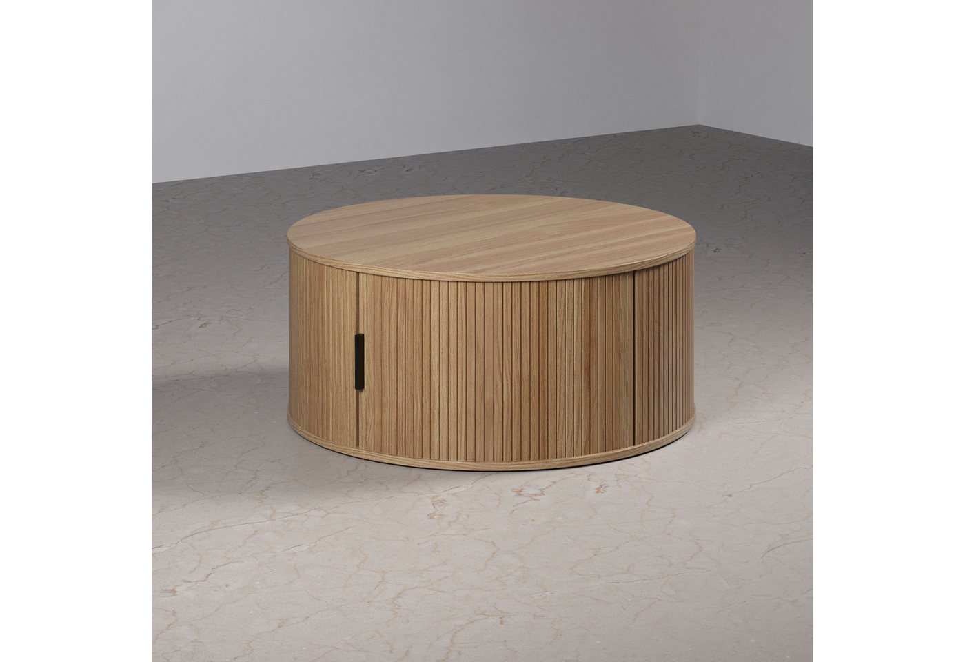 trendteam Couchtisch Ronin, Rund mit Tür, in Eiche Nachbildung B/H/T: 80 / 36 / 80 cm – Bild 4 von 5