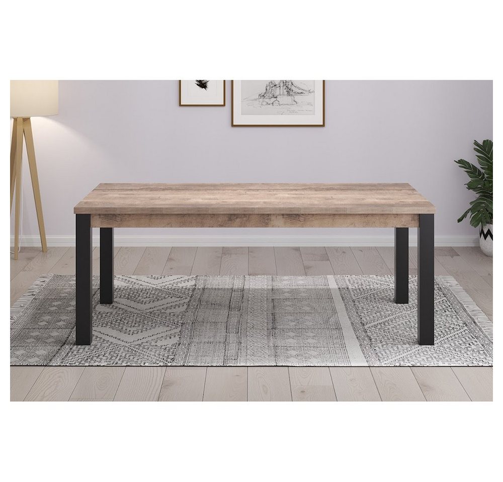 trendteam Esstisch Emile Eiche Tabak Melamin, Esszimmertisch Küchentisch Tisch 200 x 77 x 100 cm – Bild 4 von 4