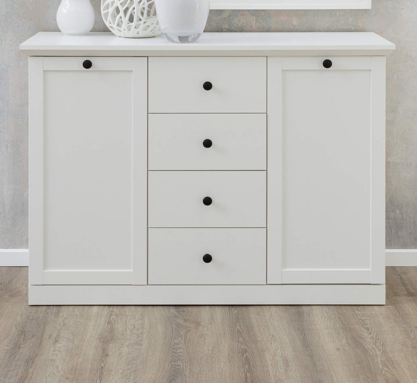 trendteam Kommode Baxter (Sideboard in Landhaus weiß, 119 x 88 cm), 4 Schubladen – Bild 2 von 5