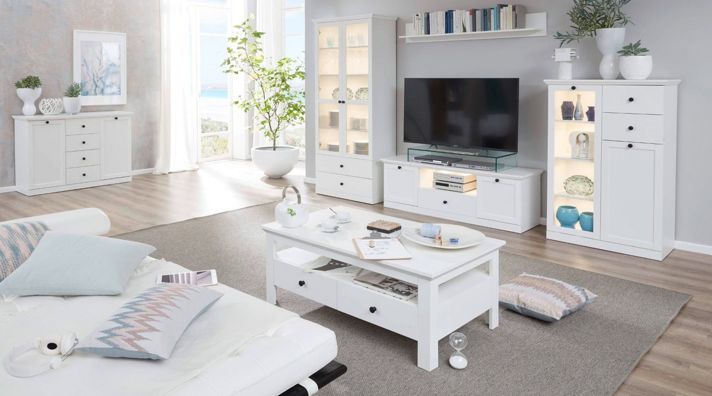 trendteam Kommode Baxter (Sideboard in Landhaus weiß, 119 x 88 cm), 4 Schubladen – Bild 5 von 5