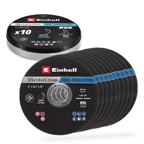 Einhell Trennscheiben Original Einhell Trennscheiben Metall, 10-tlg., Ø 125 mm in Dose (Schn, (711442-tlg), Original Einhell Trennscheiben Metall, 10-tlg., Ø 12
