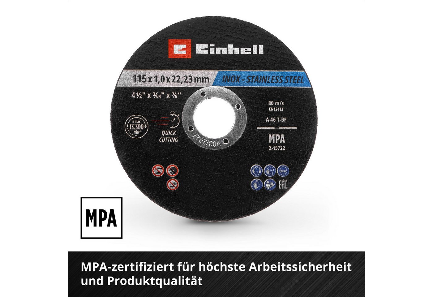 Einhell Trennscheiben Original Einhell Trennscheiben Metall, 10-tlg., Ø 115 mm in Dose (Schn, (711525-tlg), Original Einhell Trennscheiben Metall, 10-tlg., Ø 11 – Bild 4 von 5