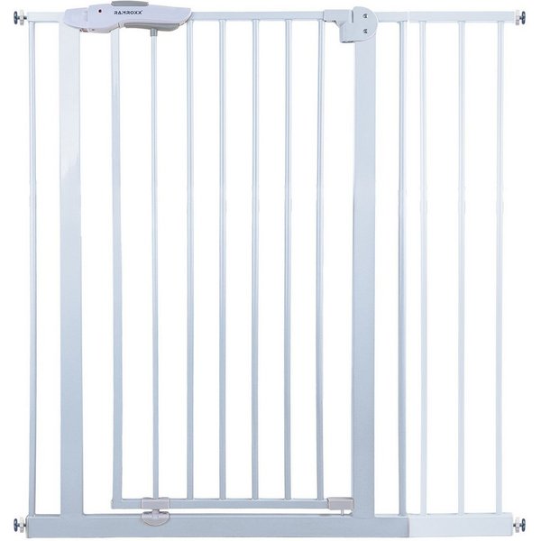 RAMROXX Treppenschutzgitter 95-105cm Türgitter Weiß RAMROXX Kindersicherung 110cm Hoch