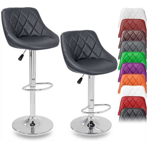 TRESKO Barhocker, 2er Set Barhocker mit Lehne - Barstuhl höhenverstellbar - Barstühle