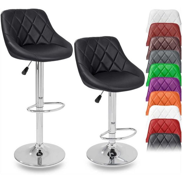 TRESKO Barhocker, 2er Set Barhocker mit Lehne - Barstuhl höhenverstellbar - Barstühle